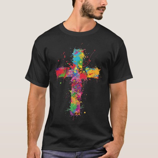 Gay Christian Cross Christian Gay Pride Queer Chri T-Shirt (Vorderseite)