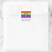 Gay-Christlich-Flaggen-Slogan Quadratischer Aufkleber (Tasche)