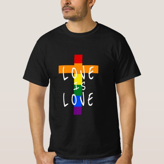 Gay Christlich LGBT - Pride Cross Gottes T-Shirt (Vorderseite)