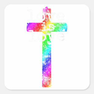 Gay Christlich LGBT - Stolz über Gottes Liebe Quadratischer Aufkleber