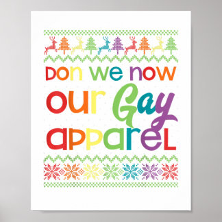 Gay Christmas Funny LGBT Don We Now Our Gay Apple Poster