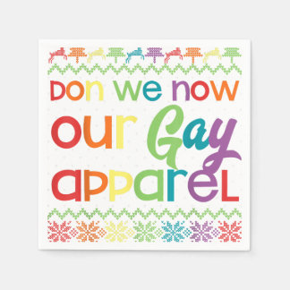 Gay Christmas Funny LGBT Don We Now Our Gay Apple Serviette