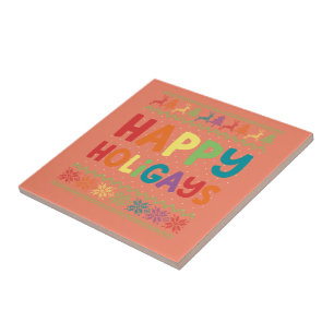 Gay Christmas Funny LGBT Happy Holigays Rainbow Fliese