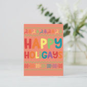 Gay Christmas Funny LGBT Happy Holigays Rainbow Postkarte (Stehend Vorderseite)