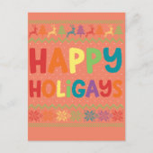 Gay Christmas Funny LGBT Happy Holigays Rainbow Postkarte (Vorderseite)