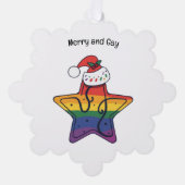 Gay Christmas Star mit LGBT Flag Ornament Karte (Vorderseite)