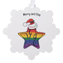 Gay Christmas Star mit LGBT Flag