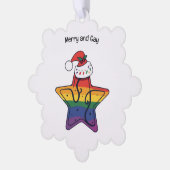 Gay Christmas Star mit LGBT Flag Ornament Karte (Linke Ecke)