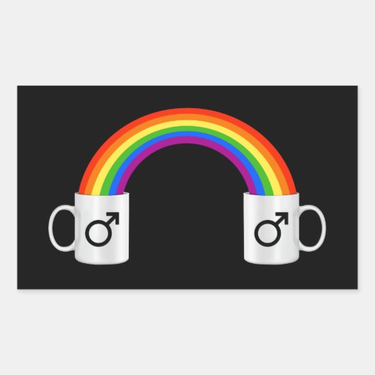 Gay Coffee Date T - Shirt Rechteckiger Aufkleber (Vorderseite)