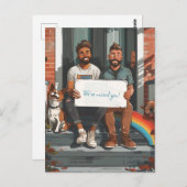 Gay Couple and Pet Dog Postkarte (Vorne/Hinten)