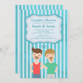 Gay Couple Dusche Einladung (Vorne/Hinten)