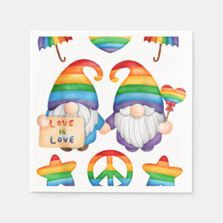 Gay Couple Gnomes Pride, Mr. & Mr. Gay Wedding, Se Serviette