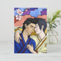 Gay Couple im Stil der japanischen Kunst Ukiyo-e
