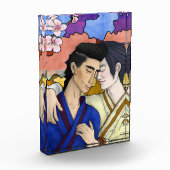 Gay Couple im Stil der japanischen Kunst Ukiyo-e Fotoblock (Links)