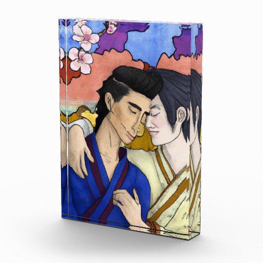 Gay Couple im Stil der japanischen Kunst Ukiyo-e Fotoblock (Rechts)
