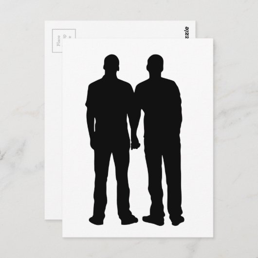 Gay Couple Silhouette Postkarte (Vorne/Hinten)