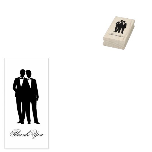 Gay Couple Tuxedo Bow Krawatte Grooms Rubber Brief Gummistempel (Stempel)