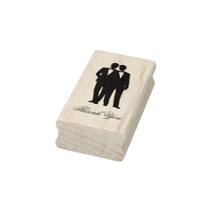 Gay Couple Tuxedo Bow Krawatte Grooms Rubber Brief Gummistempel