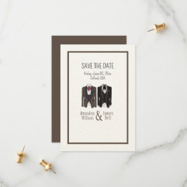 Gay Couple Tuxedos Wedding Save the Date
