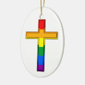 Gay Cross Keramik Ornament (Links)