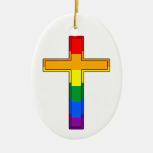 Gay Cross Keramik Ornament