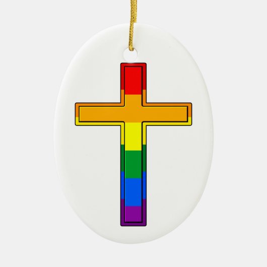 Gay Cross Keramik Ornament (Vorne)