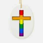 Gay Cross Keramik Ornament (Hinten)