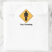 Gay Crossing Runder Aufkleber (Tasche)