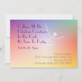 Gay Dance Party Dancing Skeletts Regenbogenflagge Einladung (Rückseite)