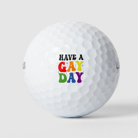 Gay Day Funny LGBTQ Pride Rainbow Golfball (Vorderseite)