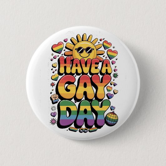 Gay Day LGBT Prith Monat Button (Vorderseite)