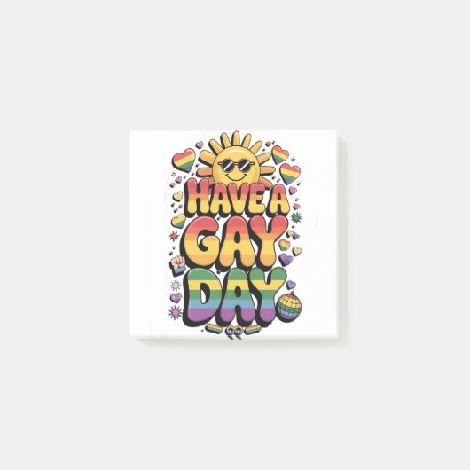 Gay Day LGBT Prith Monat Post-it Klebezettel (Vorderseite)