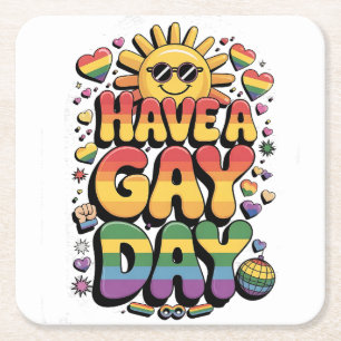 Gay Day LGBT Prith Monat Rechteckiger Pappuntersetzer