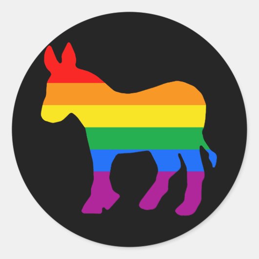 GAY DEMOCRAT RUNDER AUFKLEBER (Vorderseite)