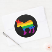 GAY DEMOCRAT RUNDER AUFKLEBER (Umschlag)