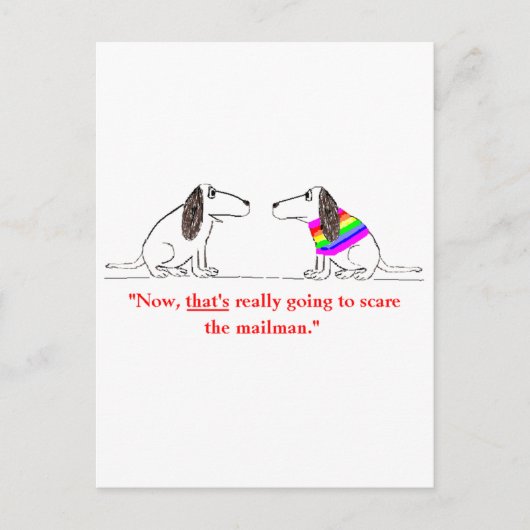 Gay Dog Cartoon #5 Postkarte (Vorderseite)