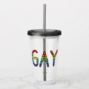 Gay Doodle Design Acryltrinkbecher
