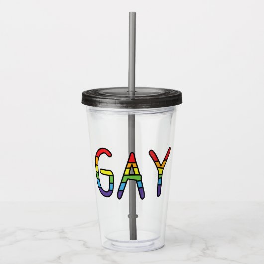 Gay Doodle Design Acryltrinkbecher (Vorderseite)
