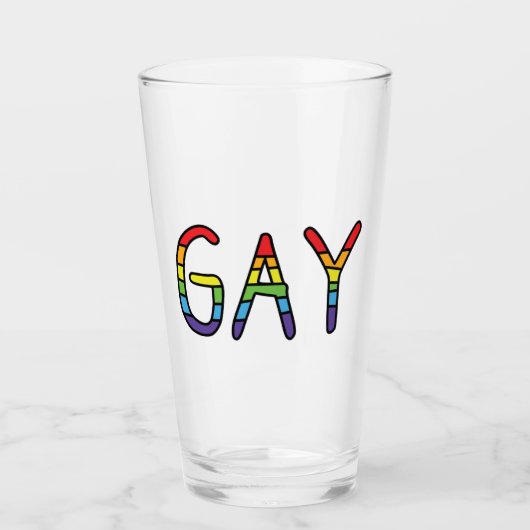 Gay Doodle Design Glas (Vorderseite)
