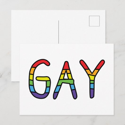 Gay Doodle Design Postkarte (Vorne/Hinten)