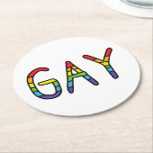 Gay Doodle Design Runder Pappuntersetzer (Angewinkelt)