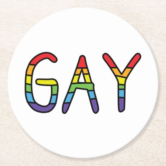 Gay Doodle Design Runder Pappuntersetzer (Vorderseite)