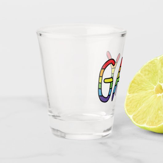 Gay Doodle Design Schnapsglas (Links)