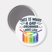 Gay Drummer Gay Pride Monat LGBTQ Regenbogen Magnet (Vorderseite/Rückseite)