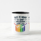 Gay Drummer Gay Pride Monat LGBTQ Regenbogen Tasse (Zentrum)