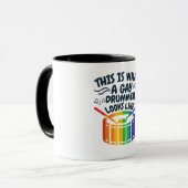 Gay Drummer Gay Pride Monat LGBTQ Regenbogen Tasse (Vorderseite Links)