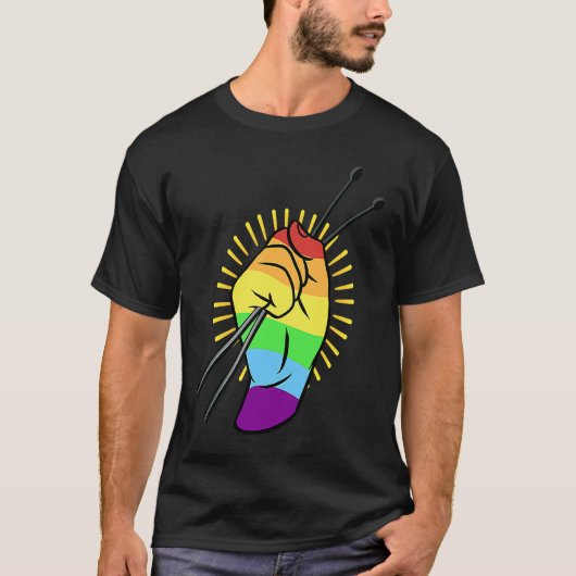 Gay Drumsticks Drummer Drum Set T-Shirt (Vorderseite)
