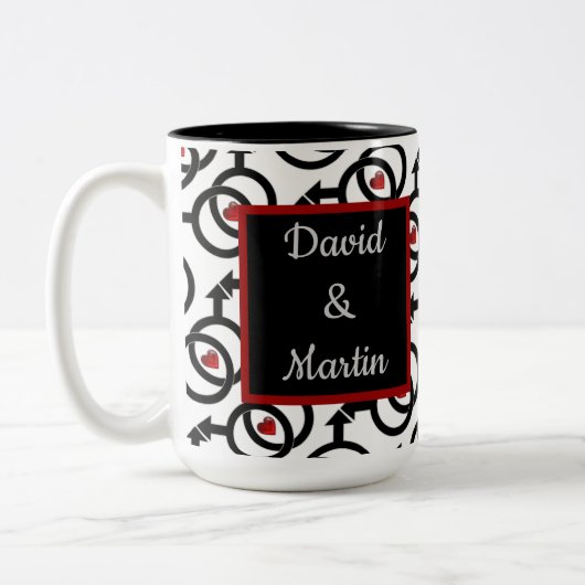 Gay Ehe Personalisierte Liebe ist Liebe Kaffee Tas Zweifarbige Tasse (Links)