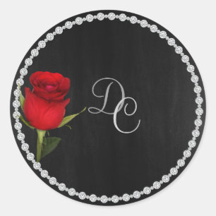 Gay EleganBlack and Silver Sticker mit Rose