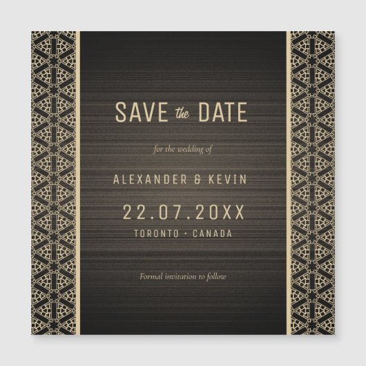 Gay elegante Save the Date Magnetkarte (Vorderseite)